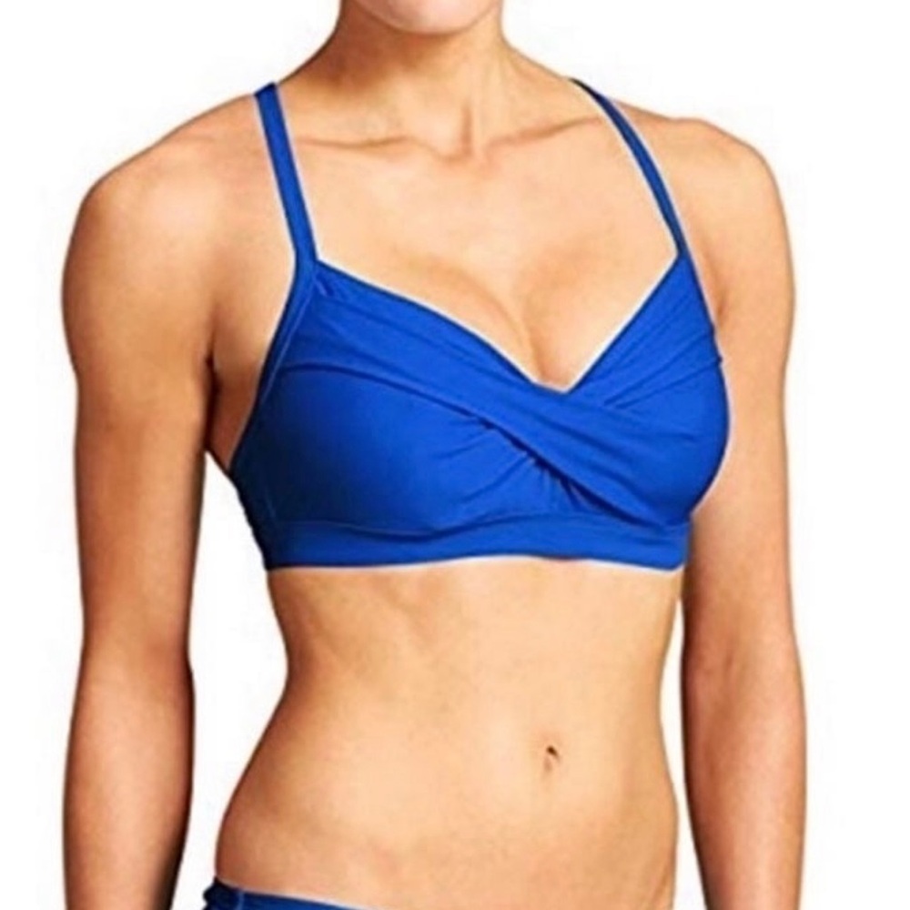 Athleta Blue Twister Bikini Top, size 36 D